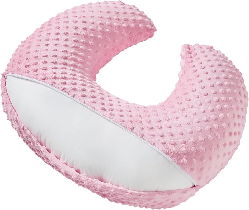 Aullar Pillowcase for Nursing Pillow and Positioner for Breastfeeding and Bottle Feeding, Propping Baby, Tummy Time, Baby Sitting Support, Awake-Time Support, Pillow Cover Only (Candy Pink) - Image 4